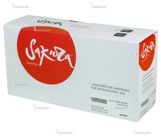 Картридж SAKURA 108R00908 черный для Xerox Phaser 3140/3155/3160 совместимый (1.5K) (SA108R00908)