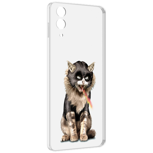 Чехол MyPads дьяволский кот для Samsung Galaxy Z Flip 4 (SM-F721) задняя-панель-накладка-бампер