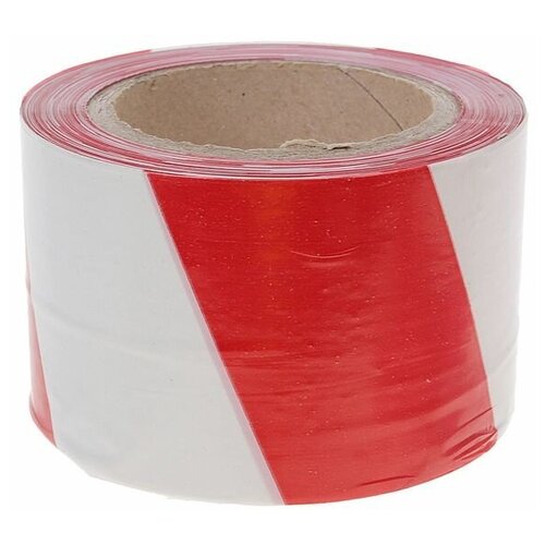 Лента оградительная 100 м красно-белая ширина 75 см 450₽