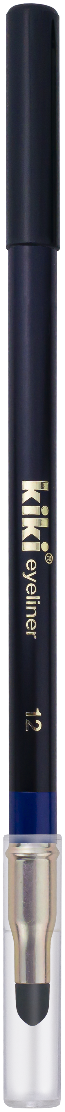 Карандаш для глаз KIKI Eyeliner, оттенок 12 насыщенно-синий c аппликатором для растушевки