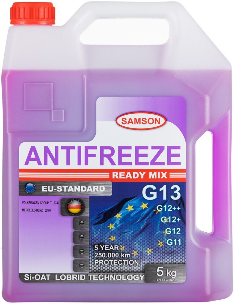 Антифриз готовый раствор EU-Standard G13 G12++ фиолетовый 1кг SAMSON 803474