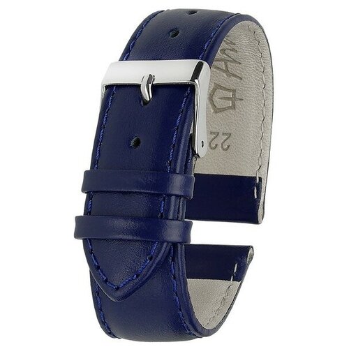 фото Ремешок для часов, мужской, 22 мм, натуральная кожа, синий straps