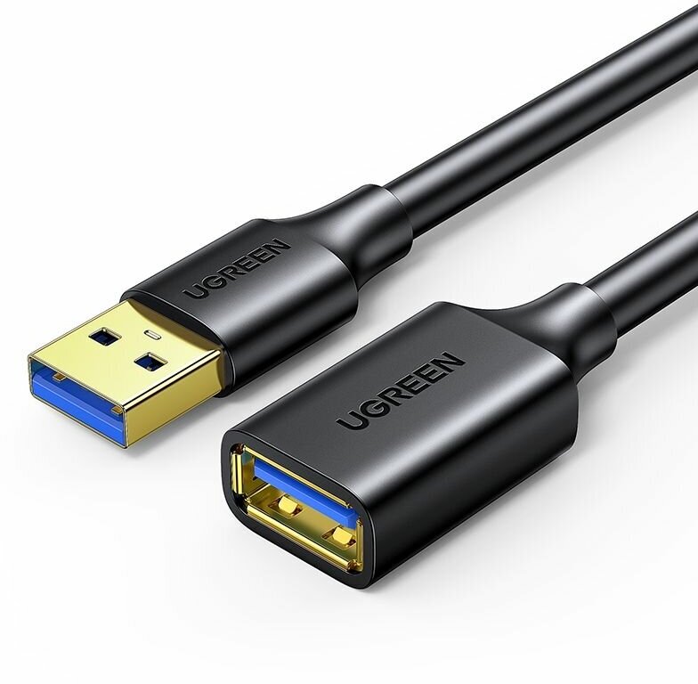 Кабель UGREEN US129 (30127) USB 3.0 Extension Male Cable. Длина: 3м. Цвет: черный