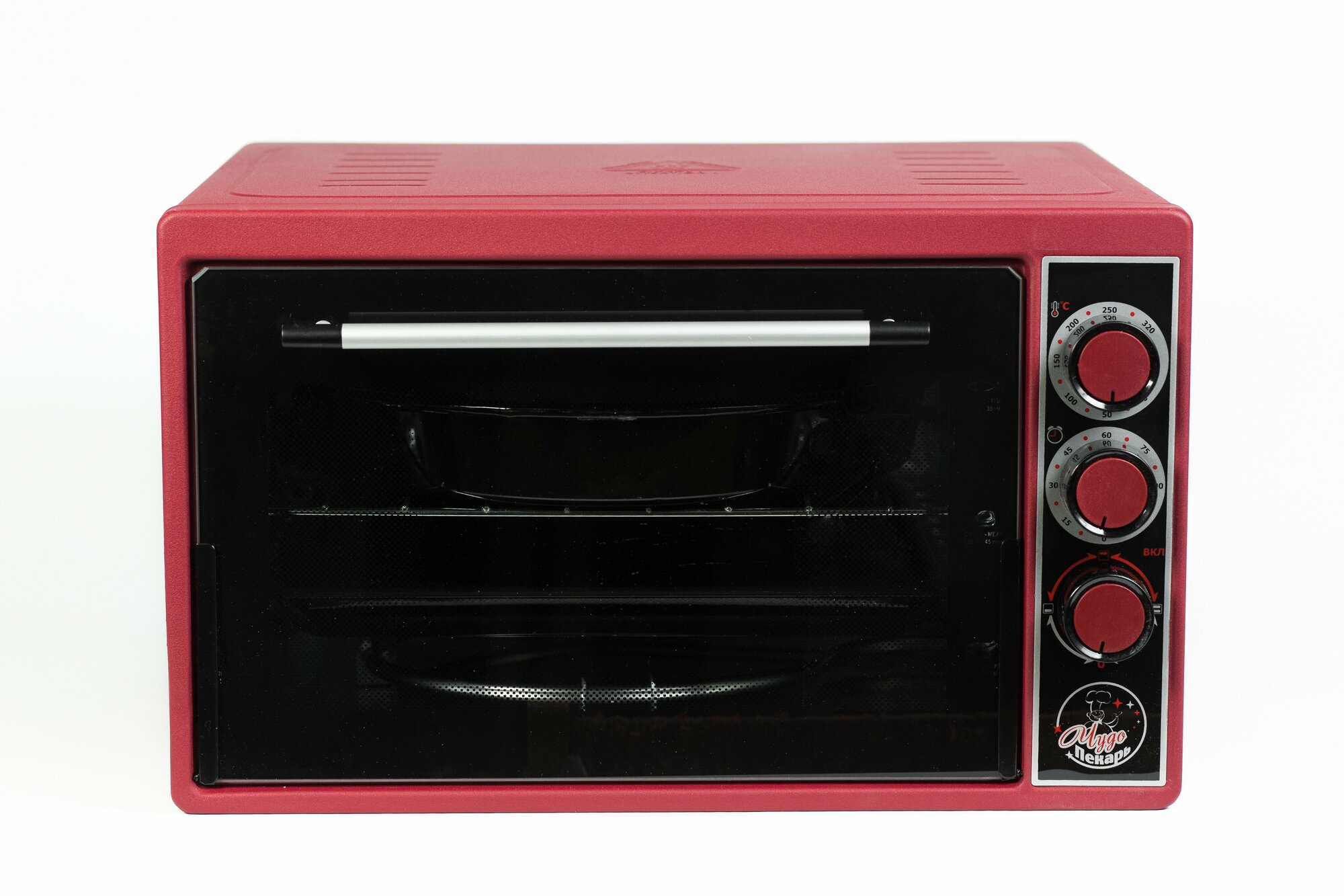 Мини-печь "чудо пекарь" ЭДБ-0123/духовка электрическая настольная (цвет красный, 39 л, 2 противня)