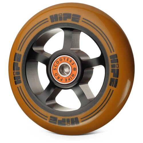 Колесо HIPE Н1 100mm black/brown для трюкового самоката колесо hipe 5 spoke 100mm красный черный для трюкового самоката