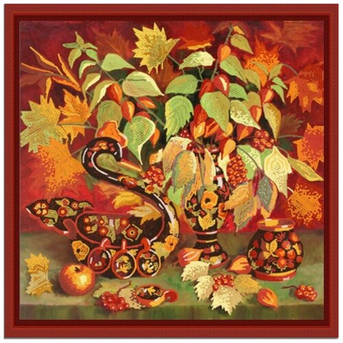 Рисунок на ткани Конёк (бисер), Осенний натюрморт, 40х40 см (8416)