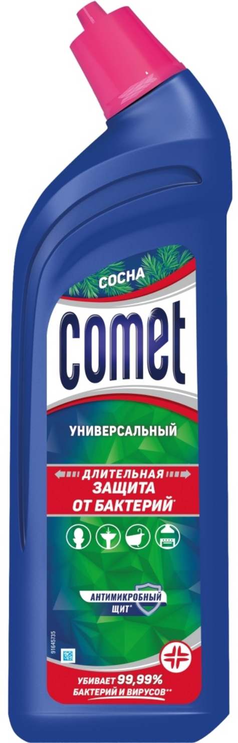 Комет / Comet - Чистящее средство универсальное 2в1 очищение и дезинфекция Сосна 700 мл