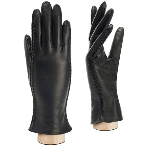 Перчатки женские кожаные ELEGANZZA, размер 7(S), черный