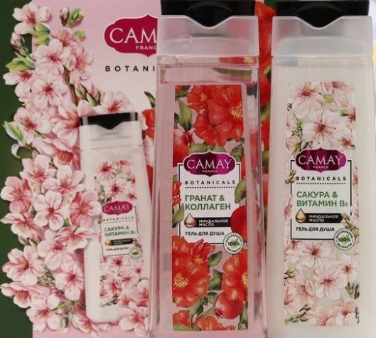 Подарочный набор Camay Botanicals Гели для душа Цветущая сакура 250мл + Цветы граната 250мл Unilever - фото №16