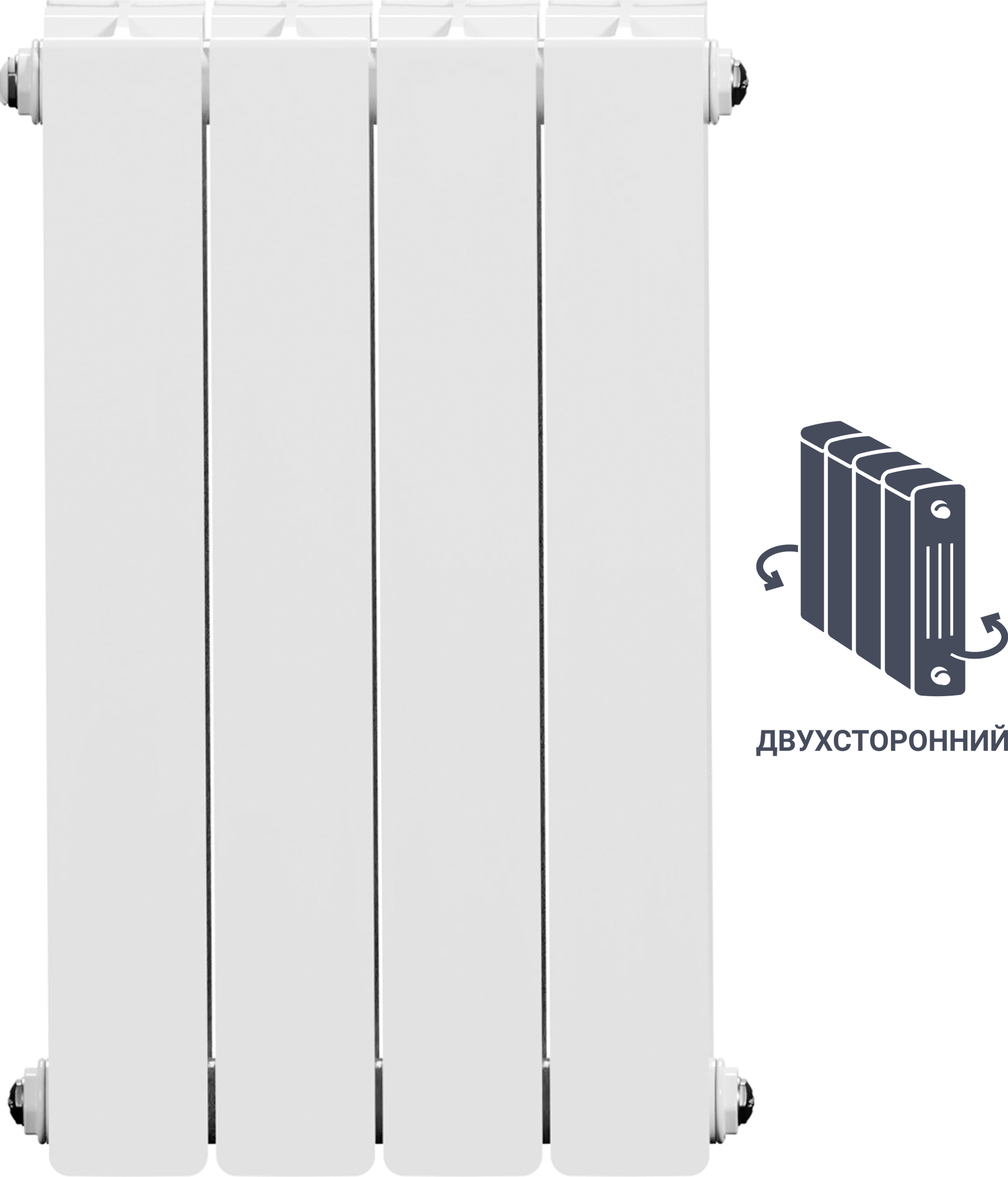 Радиатор Equation 500/90 4 секции двухсторонний биметалл белый