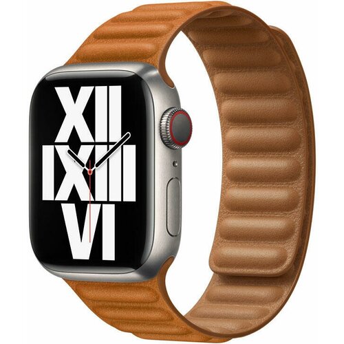 Ремешок кожаный Apple Watch Golden Brown Leather Link (Золотистая охра) 41mm Size S/M (38mm; 40mm) ML7K3ZM/A