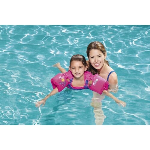 Жилет для плавания детский Bestway 32174, с рукавами и пенопластовыми вставками, розовый, 3-6 лет, 18-30 кг