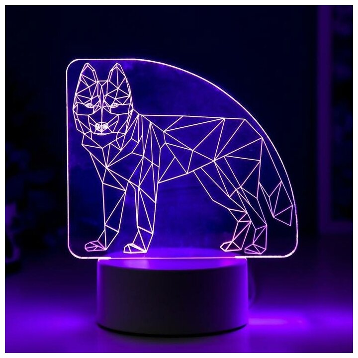 Светильник "Волк" LED RGB от сети 9,5х14,5х17 см - фотография № 5