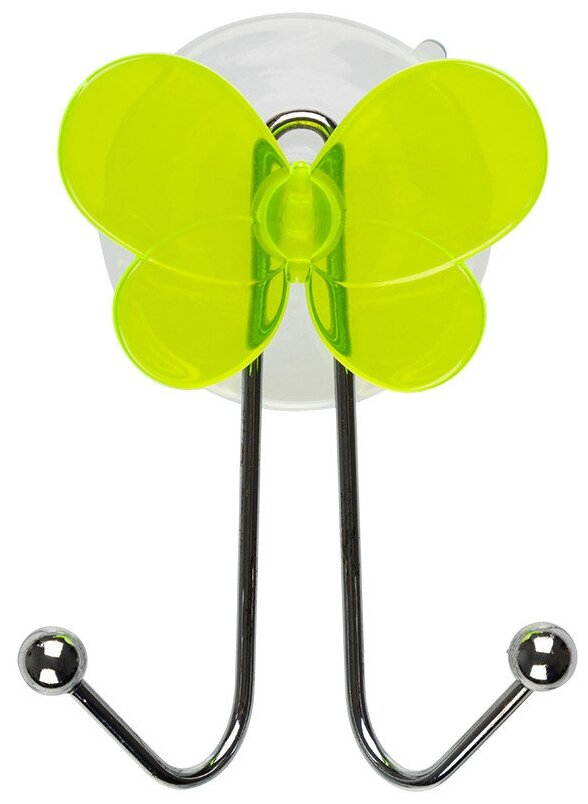 фото Крючок двойной W2065-1 "Бабочка" (крепление: присоска)