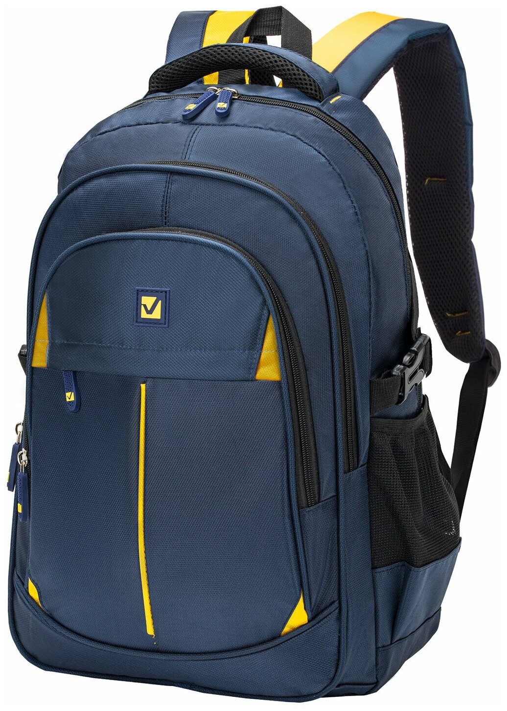 Рюкзак Brauberg Titanium универсальный, синий, желтые вставки, 45х28х18 см