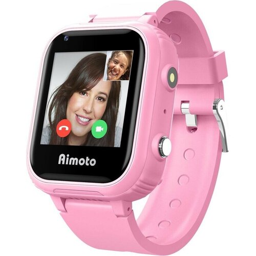 смарт часы кнопка жизни aimoto lite 1 44 розовый розовый [9101202] Детские смарт-часы Кнопка Жизни Aimoto Pro 4G розовый/розовый (8100804)