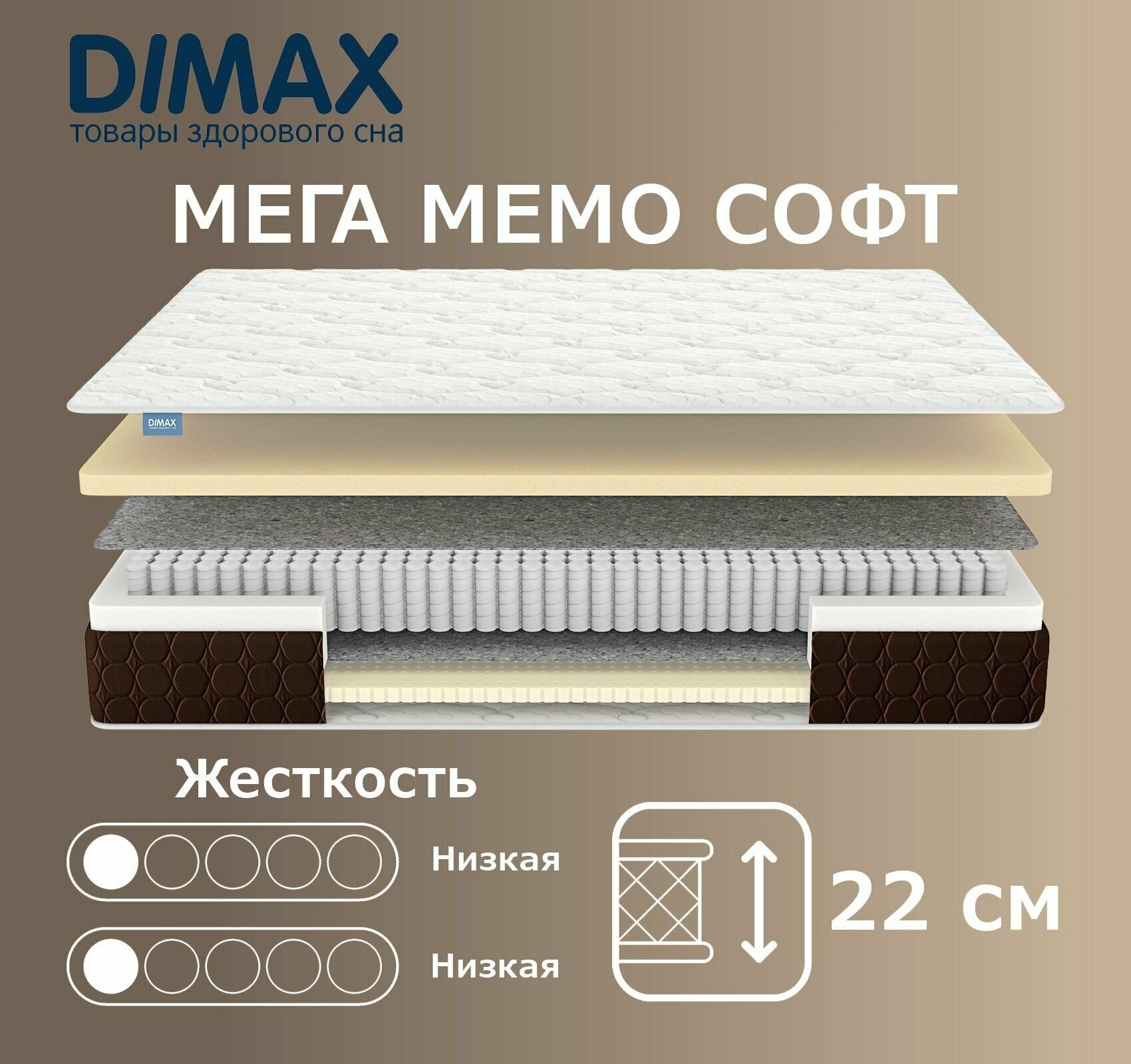 Матрас Dimax Мега Мемо Софт 80х200 см