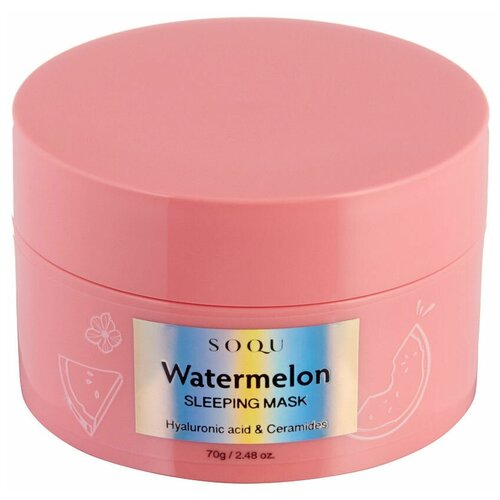 SOQU Watermelon Sleeping Mask Интенсивно увлажняющая ночная маска для кожи лица с экстрактом арбуза