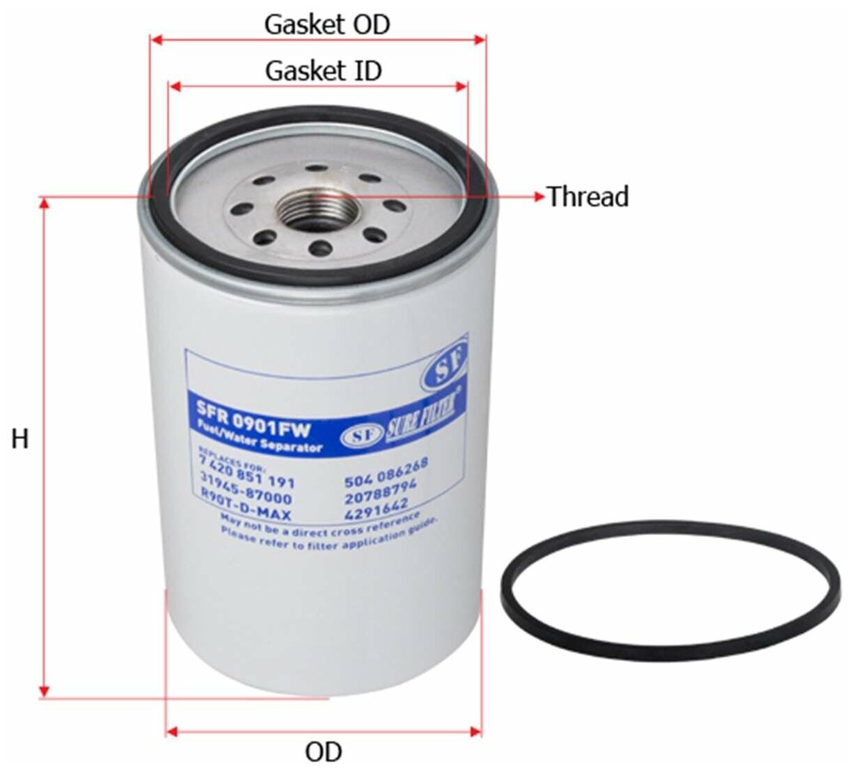 Фильтр топливный sure filter арт. sfr0901fw - Sure filter арт. SFR0901FW