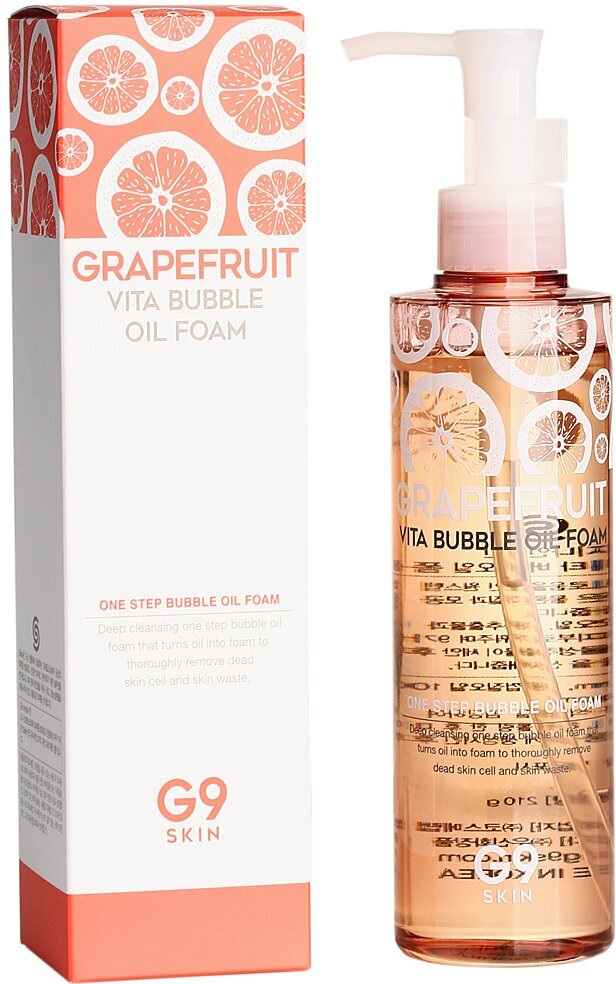 Пенка для умывания с экстрактом грейпрфрута G9SKIN Grapefruit Vita Bubble Oil Foam (210 гр)