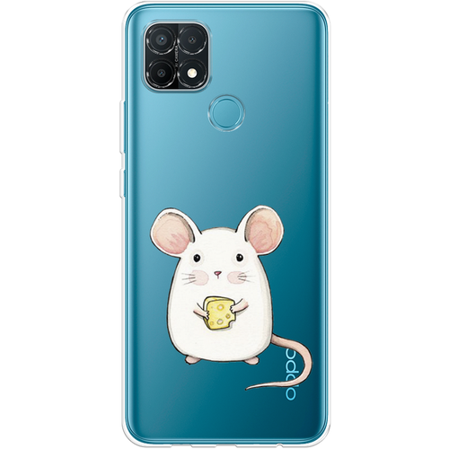 Силиконовый чехол на Oppo A15/A15s / Оппо А15/A15s Мышка, прозрачный rosco качественный силиконовый чехол на oppo a15 oppo a15s оппо а15 оппо a15с оппо а15 эс тонкий с бортиком вокруг модуля камер прозрачный