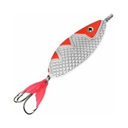 фото Блесна для рыбалки aqua спинка 10,0g цвет 03 (серебро, красный металлик), 1 штука