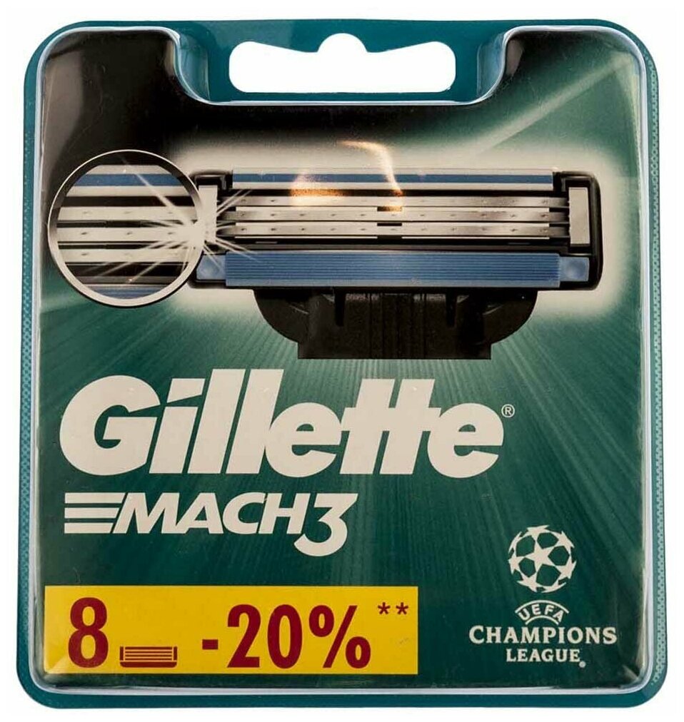 Сменные кассеты Gillette Mach3, 8 шт.