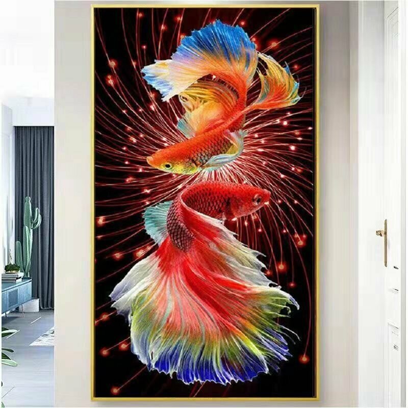 Алмазная мозаика барубу "Праздник рыб", 50x90 см