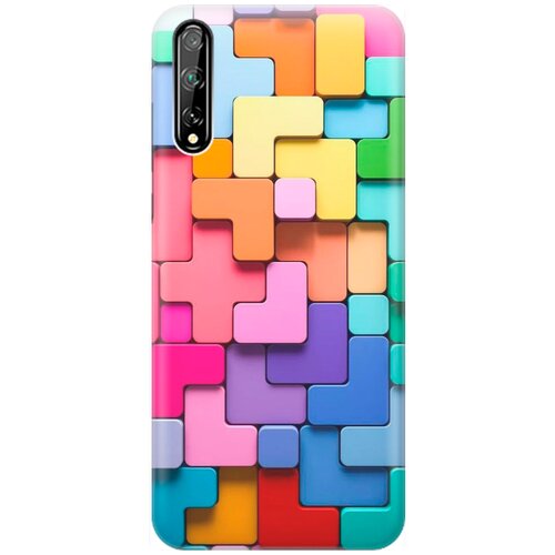 фото Силиконовый чехол на huawei y8p / honor 30i / хуавей у8р / хонор 30ай с принтом "паттерн из блоков" gosso