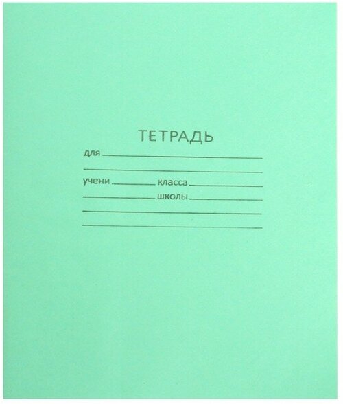 Тетрадь 24 листа в линейку «Зелёная обложка», офсет №1, 58-63 г/м2, белизна 90%. В упаковке 200 шт.