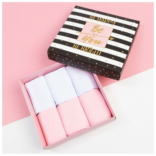 фото Носки kaftan, 6 пар, размер 36/39, розовый, белый