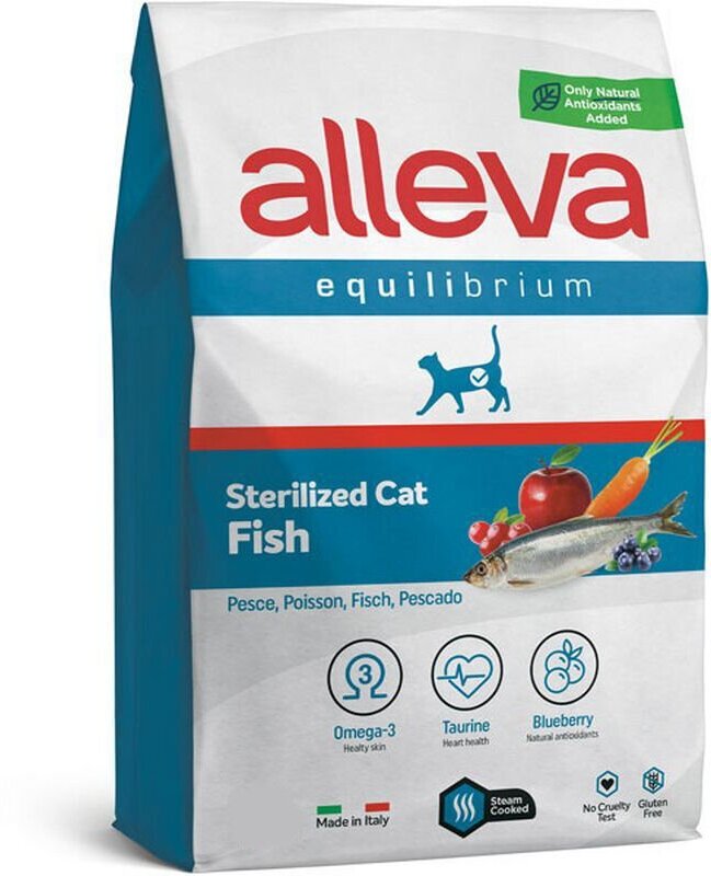 Сухой корм ALLEVA Equilibrium Sterilized Fish для взрослых кошек кастрированных/стерилизованных с рыбой (400 г х 2 шт.)