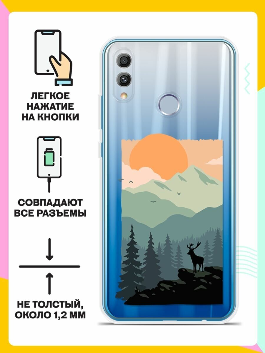 Силиконовый чехол Горы и лес на Huawei P Smart (2019)