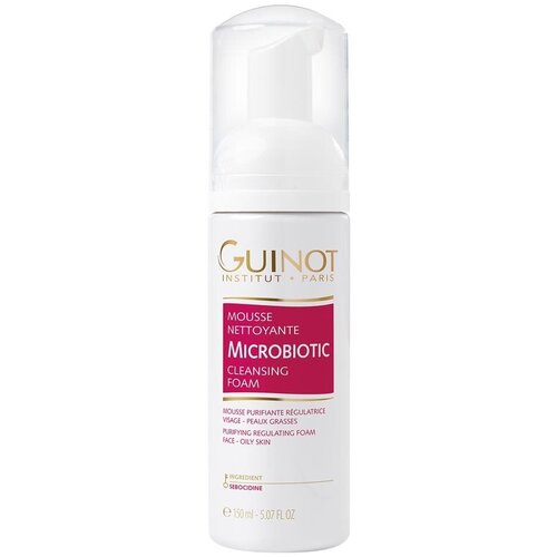 Guinot Мусс Mousse Nettoyante Microbiotic Очищающий, 150 мл очищающий пенящийся мусс для любого типа кожи clarins mousse nettoyante peau neuve 150 мл