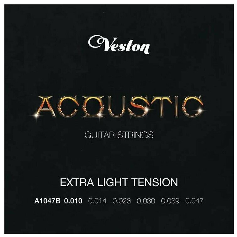 Струны для акустической гитары VESTON A1047 B Extra Light экстра-легкое натяжение