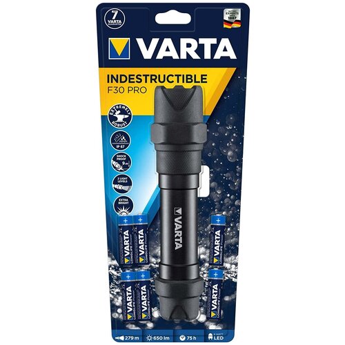 Ручной светодиодный фонарь Varta Indestructible F30 Pro IP67 (6xAA) , 1шт.