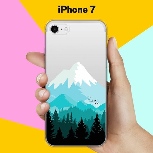 Силиконовый чехол Снежные горы на Apple iPhone 7 силиконовый чехол на apple iphone 14 plus эпл айфон 14 плюс с рисунком снежные горы и лес