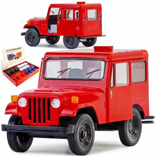 Машинка игрушка детская 1:26 1971 Jeep DJ-5B (Джип Почтовый диспетчер) 12,5 см, металлическая, инерционная / Красный