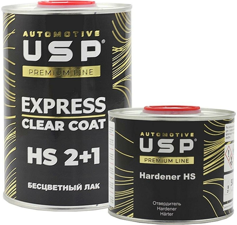 USP Premium Express 2+1 HS Быстрый автомобильный лак 1 л. с отвердителем 0,5 л.