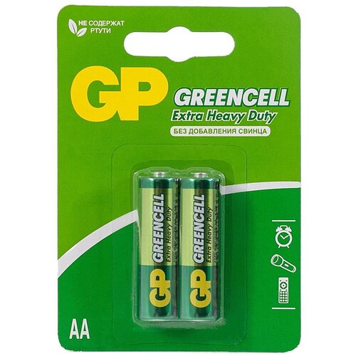 батарейка gp 15g greencell aa 4 шт gp 15g os4 Батарейка GP Greencell 15G-2CR2, типоразмер АА, 2 шт