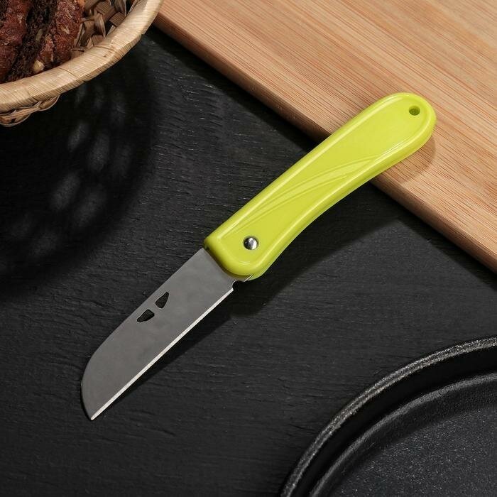 Нож кухонный складной 7 см цвет микс