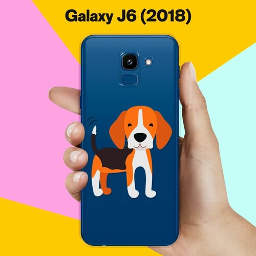 Силиконовый чехол Довольный Бигль на Samsung Galaxy J6 (2018) силиконовый чехол довольный бигль на samsung galaxy s21