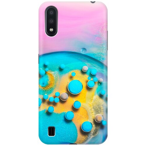 фото Ультратонкий силиконовый чехол-накладка для samsung galaxy a01 с принтом "цветные капли" gosso