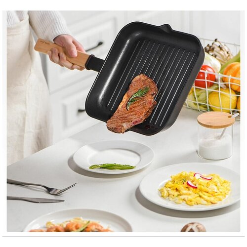 фото Xiaomi сковорода xiaomi yuewei creative steak pot black 24х24cm