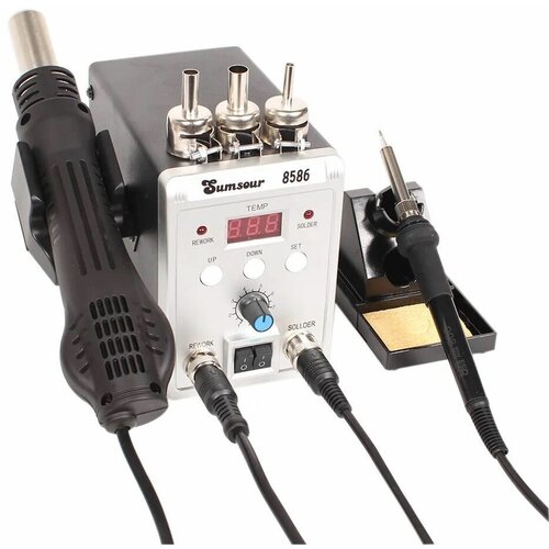 Паяльная станция Sumsour 8586 с паяльником термофеном и цифровой индикацией 700 Вт 449000₽