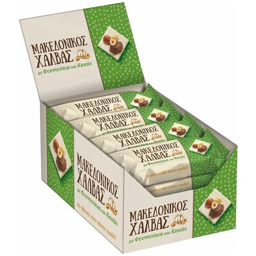 Macedonian Halva Haitoglou Bros халва, батончик какао-фундук, 40 г х 16 шт