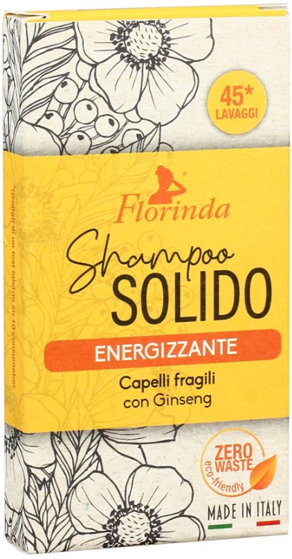 Florinda Shampoo Solido Energizzante Твердый шампунь с женьшенем для ломких волос Энергия 75 гр