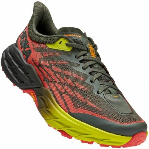 Кроссовки HOKA Speedgoat 5, демисезон/лето, беговые, полнота D, размер US12.5D/UK12/EU47 1/3/JPN30.5, черный, красный