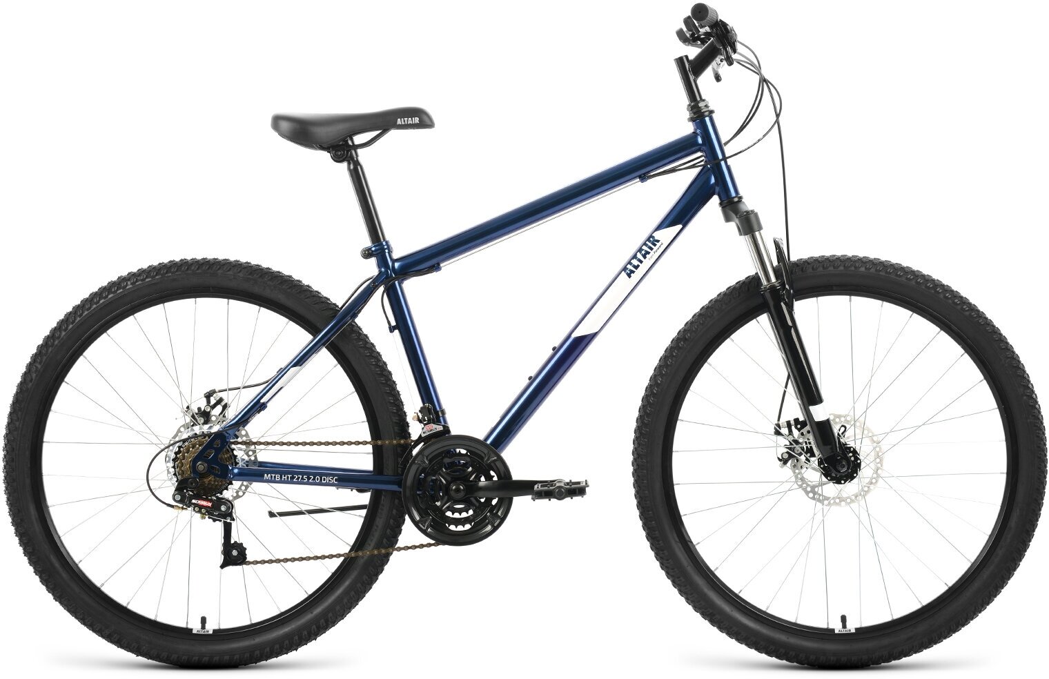 Велосипед горный FORWARD ALTAIR MTB HT 27.5 2.0 D 2022 рама 17 RBK22AL27139, темно-синий/белый