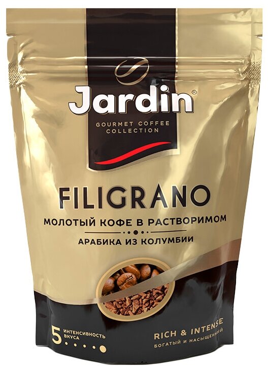 Кофе растворимый Jardin Filigrano с молотым кофе, пакет, 75 г